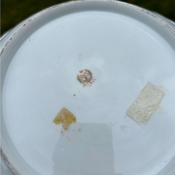 Vintage RARE Prussia Red Mark Oval Serving Bowl With Roses & Snowballs!! - Picture 7 of 11